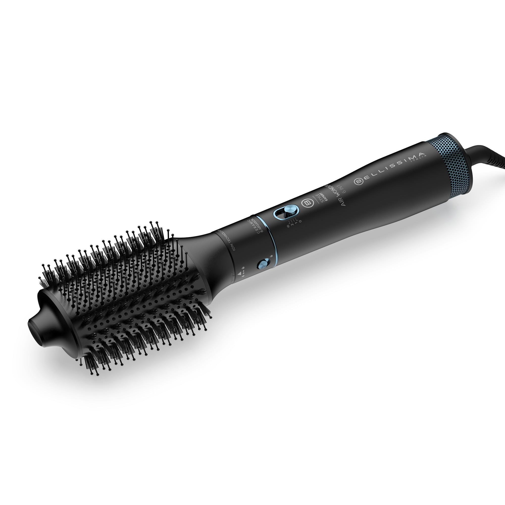 Bellissima Styl Expert Air Wonder 6 w 1, szczotka z gorącym powietrzem, 6 akcesoriów, technologia jonowa, ceramiczne szczotki i olej arganowy, suszenie i dawanie objętości, uderzenie zimnego