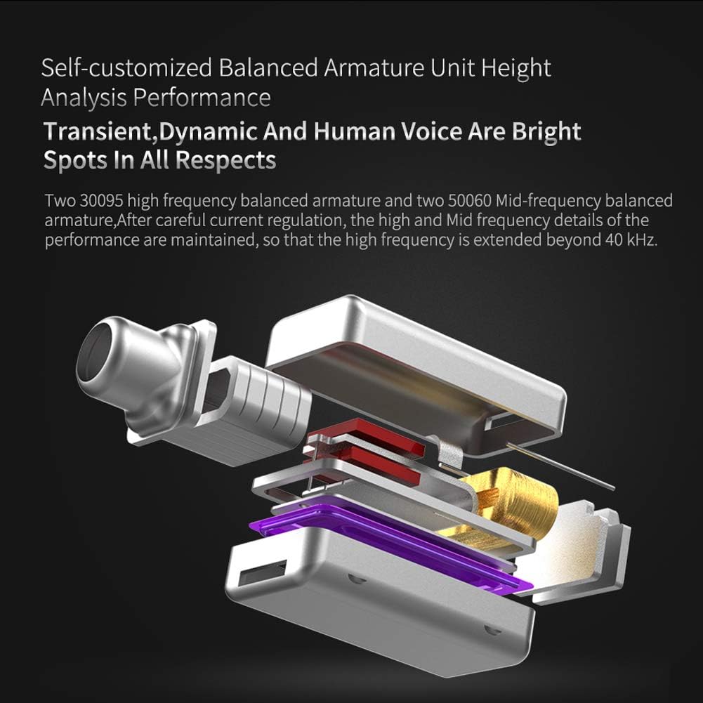 Super Brands KZ ZS10 Pro Earbuds Headphone, KZ in Ear Monitor IEM HiFi Earphone with 5 Driver 4BA 1DD with Detachable 0.75mm 2 Pin Cable for Singer Musician Drummer (Purple No Mic)