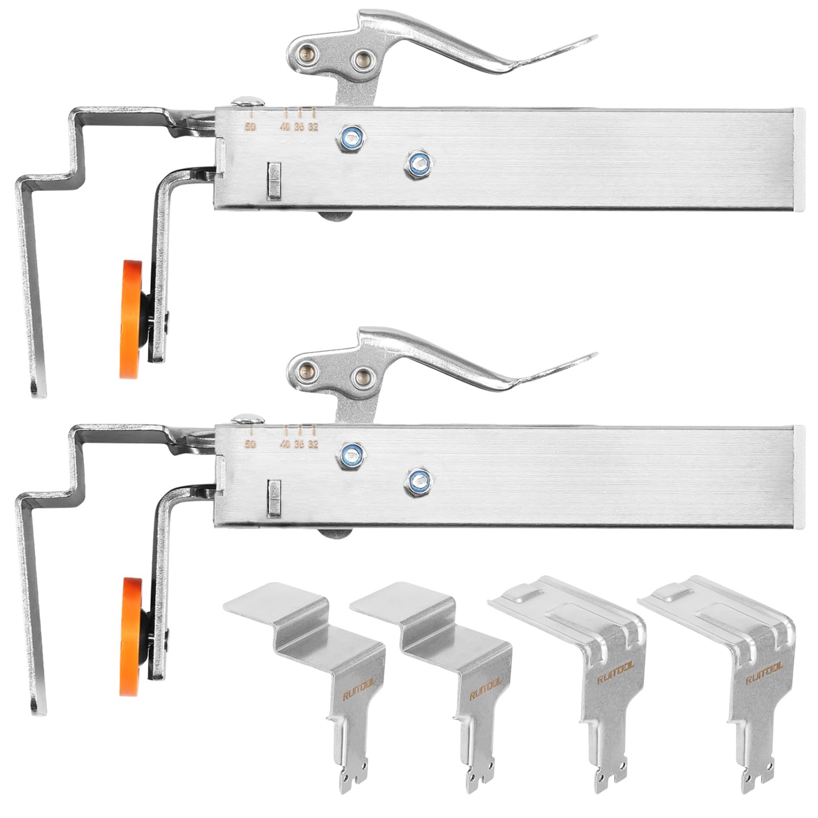 Deuson Silver 2 Pcs Adjustable Drawer Fixing Clamp Stainless Steel Drawer Front Installation Clamps Fixed Cabinet Installation Clamps For Installing Cabinets And Drawers(Silver)