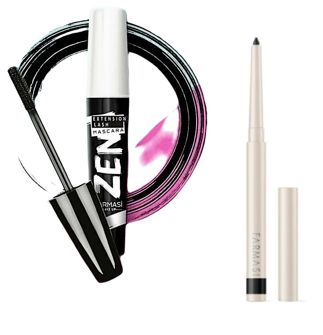 Farmasi ZEN Extension Lash Mascara & Long Lasting Eye Pencil (Black Color)