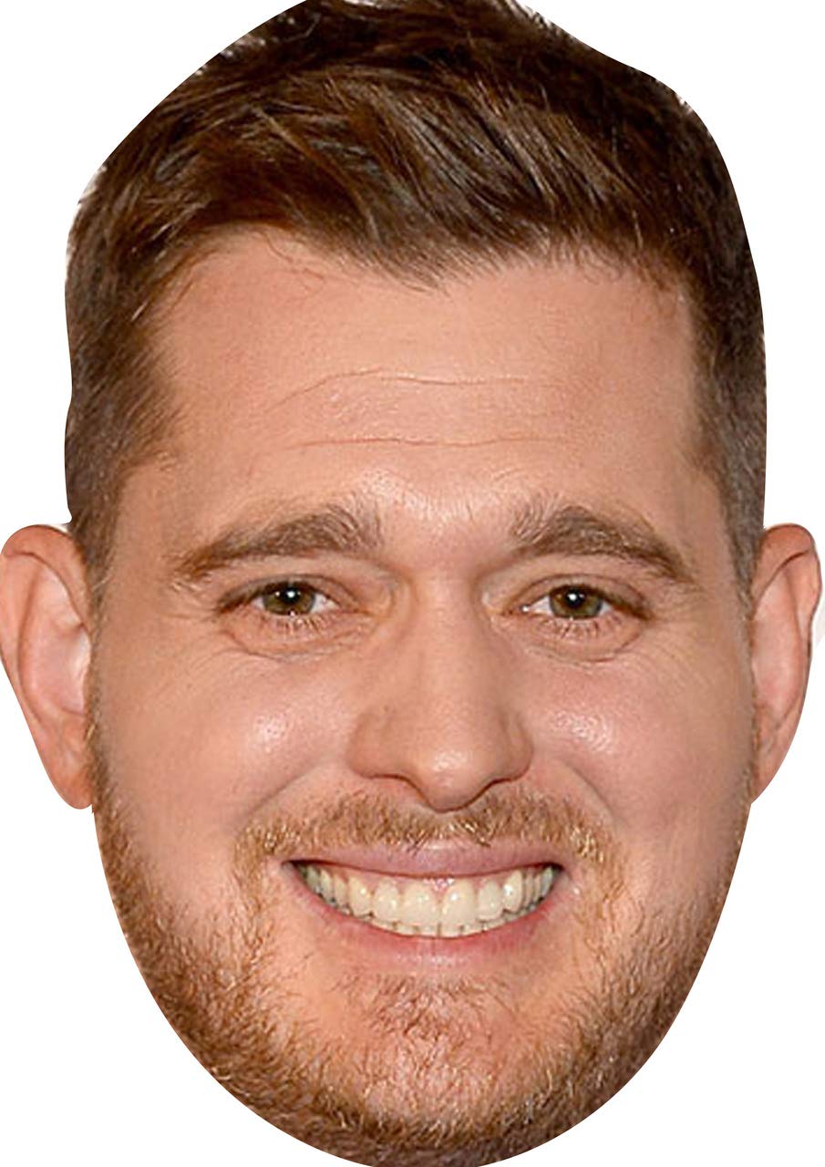 FoxyPrinting Michael Buble 2018 Celebrity Music Star Celebrity Cardboard Party Face Mask Fancy Dress