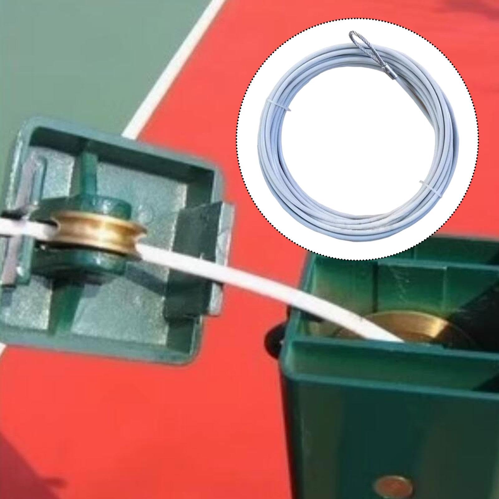 Câble de Filet de Tennis 14,8 m, Fil d'acier, Câble de Remplacement Résistant à la Pluie