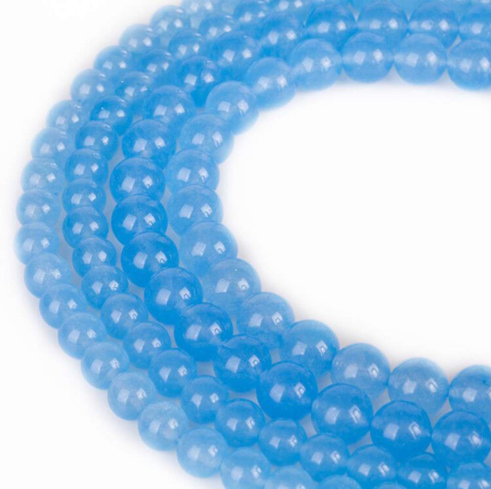 RayLineDo® 39Pcs 10mm Natural Ocean Blue Jade Stone Round Beads Loose Beads Wholesale for Jewelry Making
