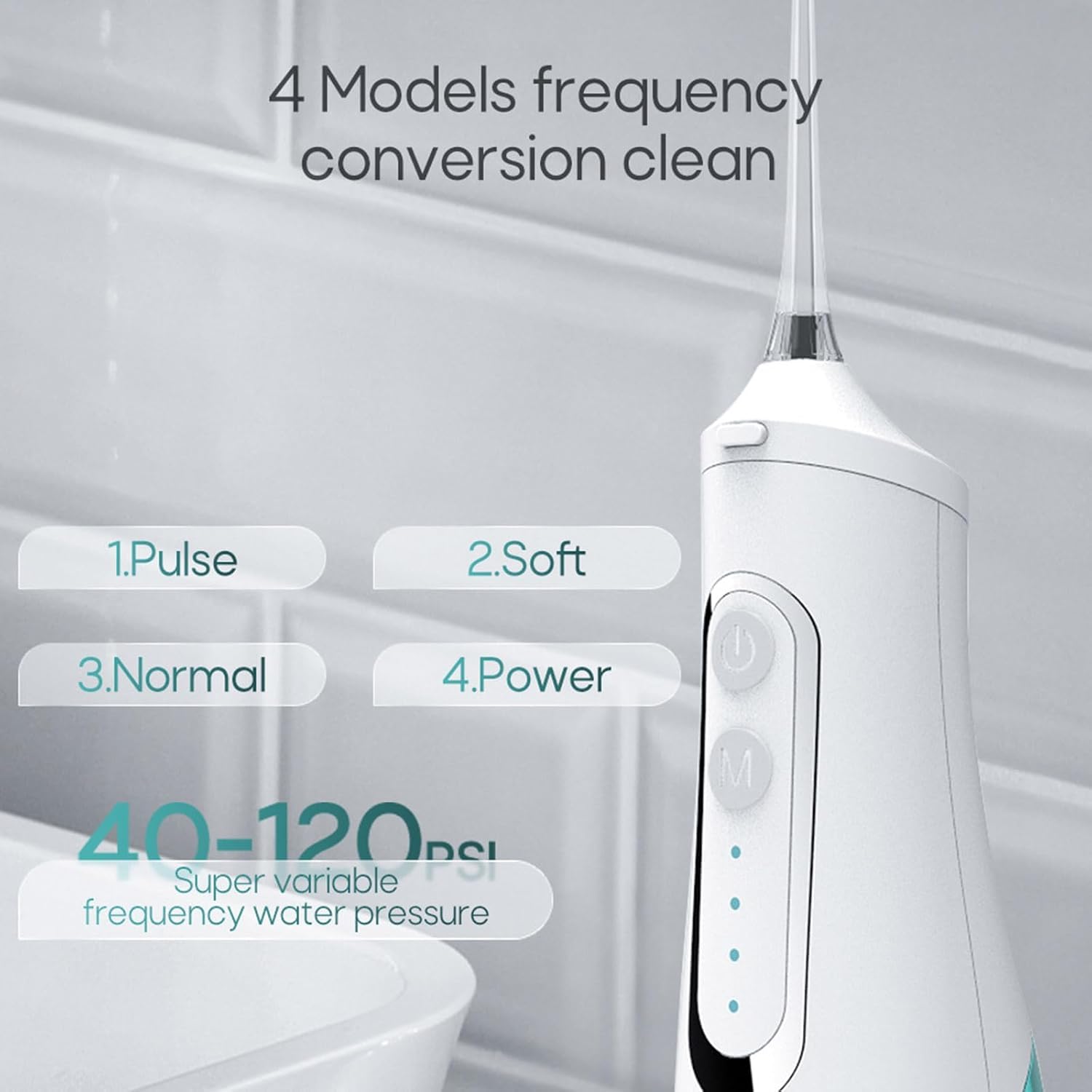Oryzom Hydropulseur,Sans Fil pour un Soin Dentaire & Buccal Optimal, 5 Modes & 4 Embouts, Réservoir de 300 ml, Étanchéité, Jet Dentaire Portable pour un Voyage (Noir)