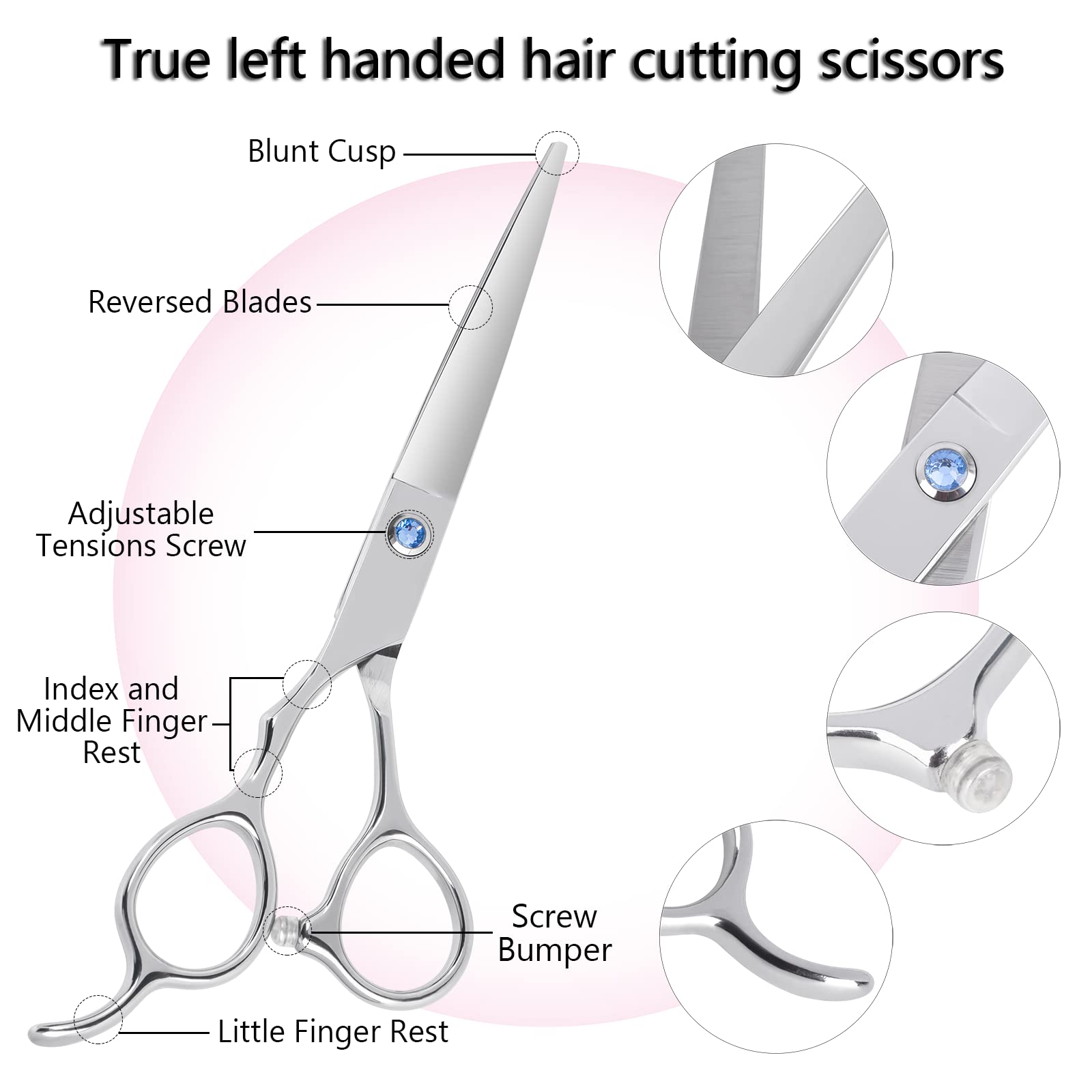 Amazon.co.jp: 左利き用ヘアカットはさみシンニングハサミセット、6