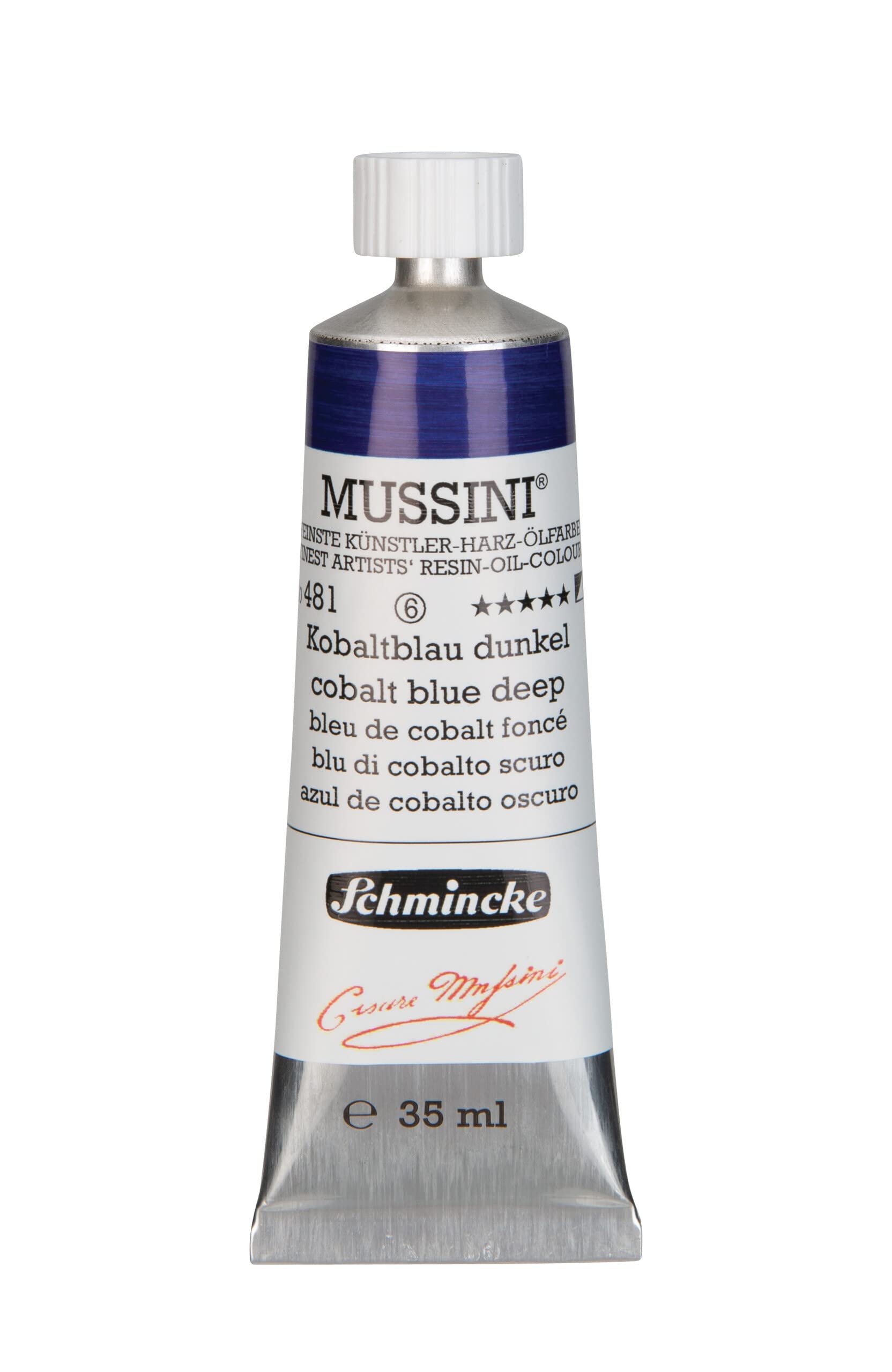 Mussini Huile 35ml Bleu de Cobalte Profond : Créez des Glacis Lumineux sans Craquelure
