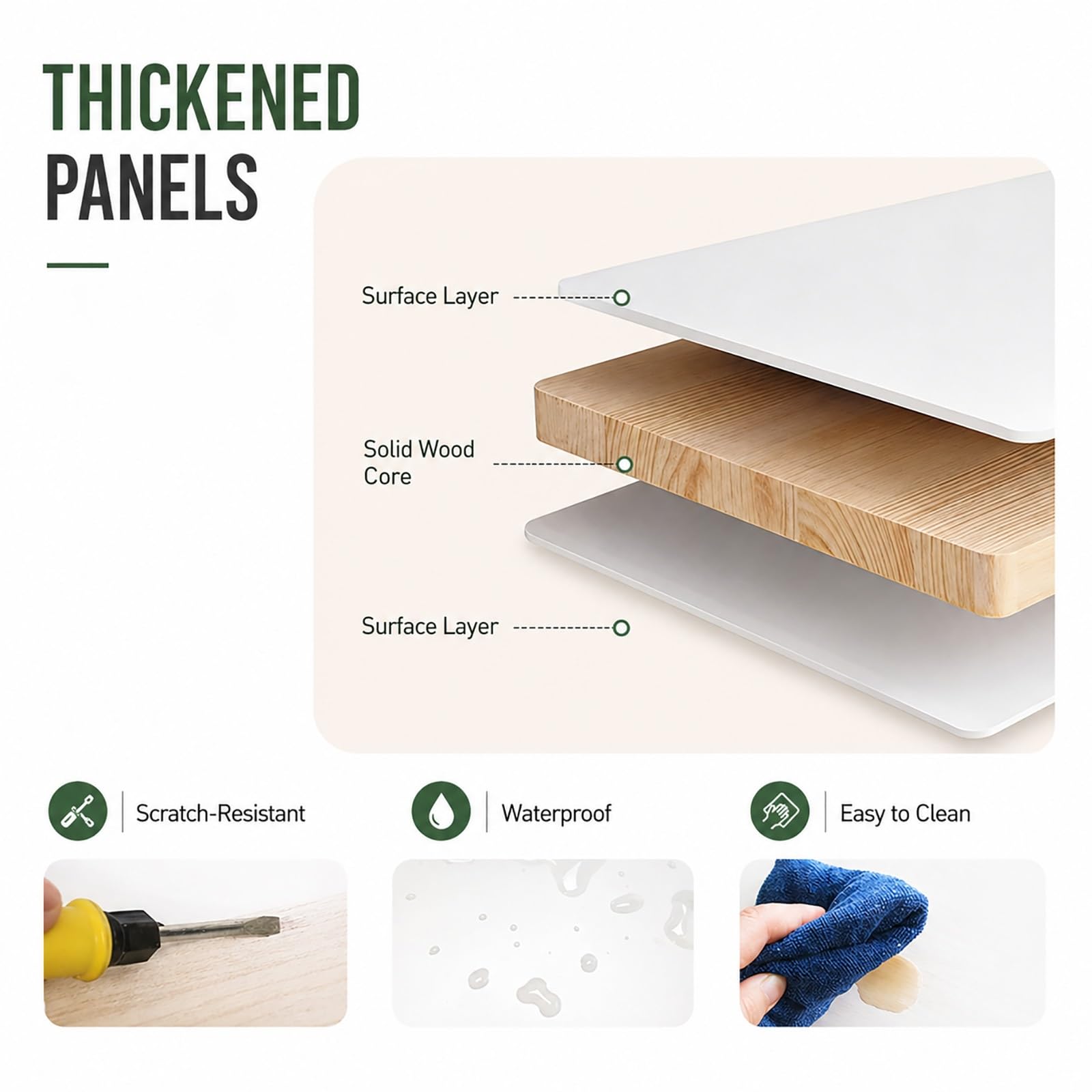 Vani-Schreibtisch zur Wandmontage, mit Ders, moderner, platzsparender Schminktisch für Schlafzimmer und Schrank, komplett montiert, schwarzer Make-up-Tisch (60 cm)