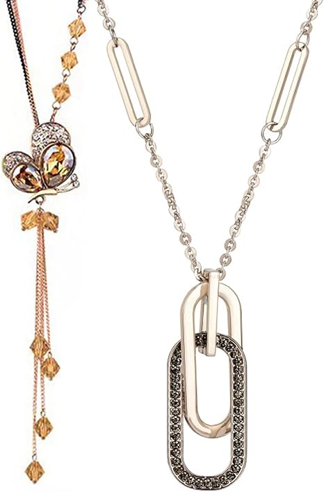 Amazon Co Jp 2pcs ロングネックレス レディース ファッション 女性用 長いネックレス クリスタルセーターチェーン ス プレゼント 女性 アクセサリー ジュエリー One Size 2pcs ジュエリー Amazon Co Jp 2pcs ロングネックレス レディース ファッション 女性用 長いネックレス クリスタルセーターチェーン ス プレゼント 女性 アクセサリー ジュエリー One Size 2pcs ジュエリー