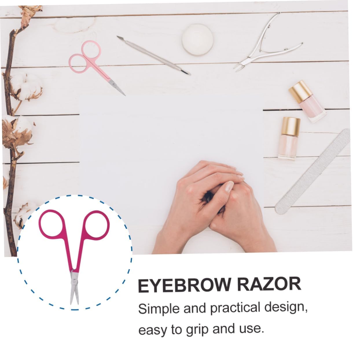 2pcs Eyebrow Scissors and Razor Lightweight Portable Trimmer for Precise Eyebrow Grooming for Home and Salon Use Ergonomic Design for Women