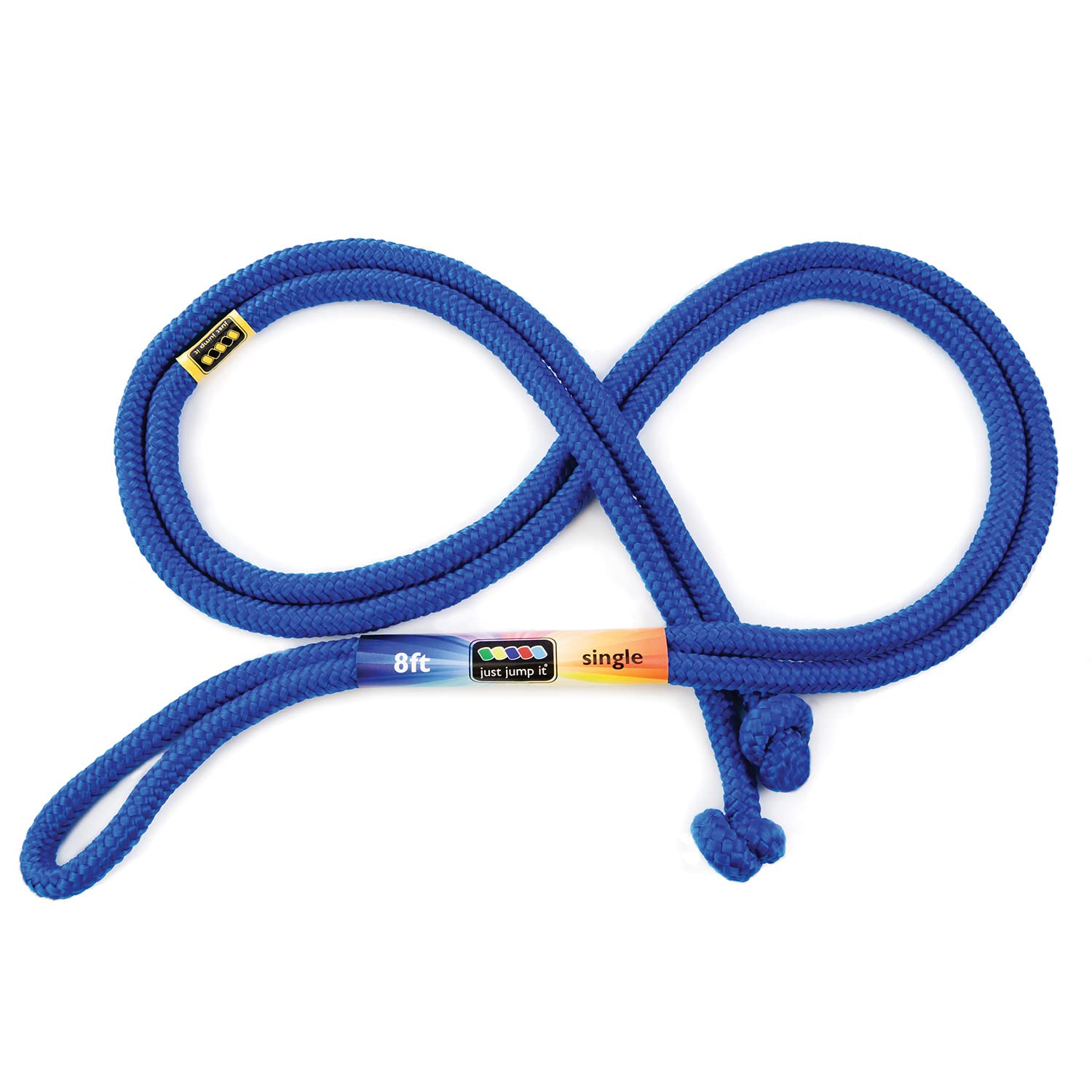 Just Jump It 8' Foot Single Jump Rope for Kids Women and Men - Active Outdoor Youth Fitness Excersing Equipment - Braided Nylon Gym Accessories