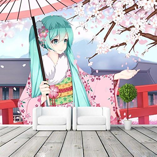 Amazon Co Jp 1 の初音ミクの写真の壁紙 アニメ壁紙カスタム 3d 壁画子供女の子ベッドルームリビングルームショップ美術室の装飾ピンクさくら平方メートル Diy 工具 ガーデン