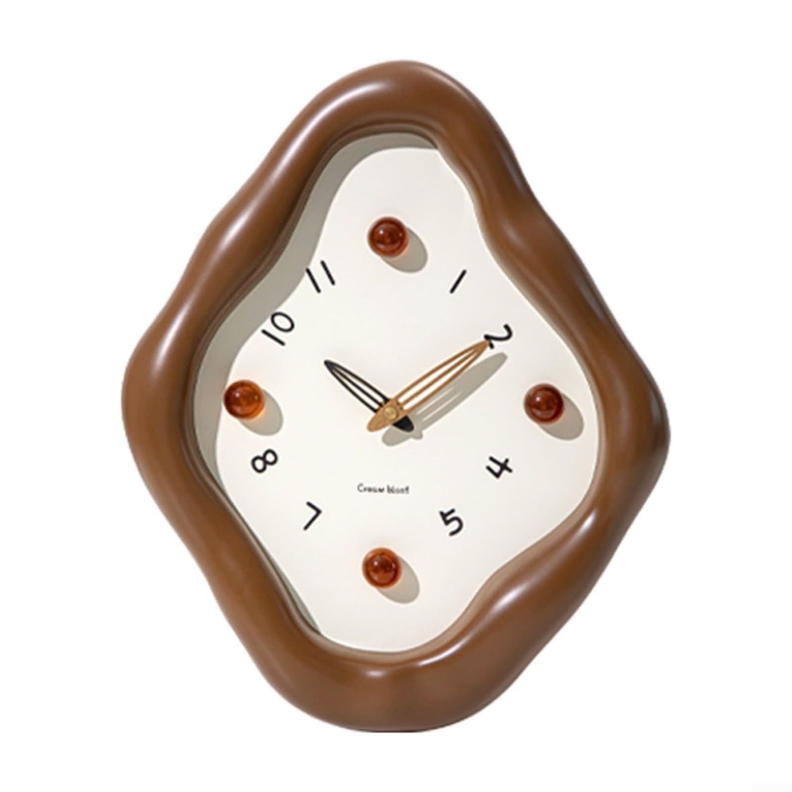 Reloj de pared de 12 pulgadas, diseño moderno de rombos, silencioso, sin tictac, funciona con pilas, con números negros, para sala de estar, dormitorio, cocina, cocina (palma de azúcar)