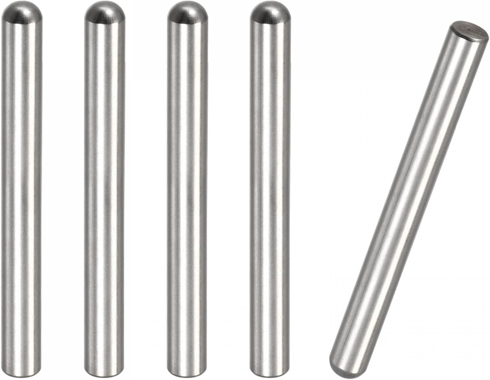 uxcell 8x80mm Dowel Pins, 5pcs 304 Stainless Steel Round Head Flat Chamfered End Dowel Pin Bunk Bed Pins Shelf Pegs Support Shelves Fasten Elements
