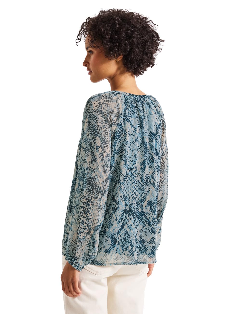 Street One Damen Chiffon Snake Print Bluse