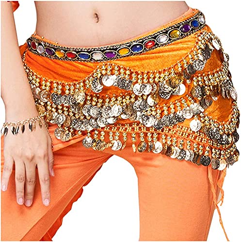 Dance Waist Chain，Dance Belt Women's Belly Dance Belt Colorful Waist Chain Belly Dance Hip Scarf Belt
