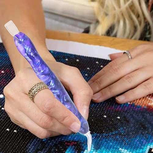 Miniatura 2 de Pintura de diamante de resina morada, accesorios de taladro de arte, bolígrafo de pintura de diamante 5D, herramienta para recoger gemas de