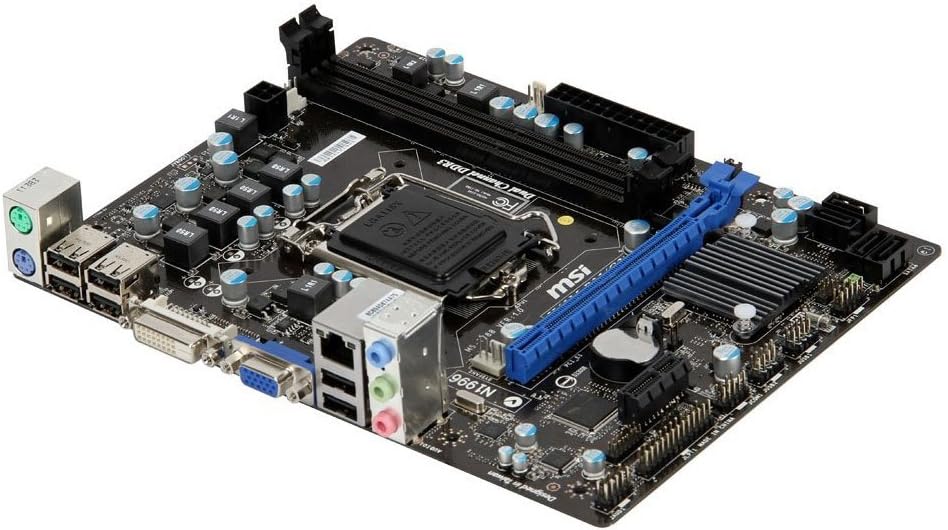 MSI Intel H61 LGA 1155 DDR3 USB 2.0 Micro ATX Motherboard (H61M-P31/W8)