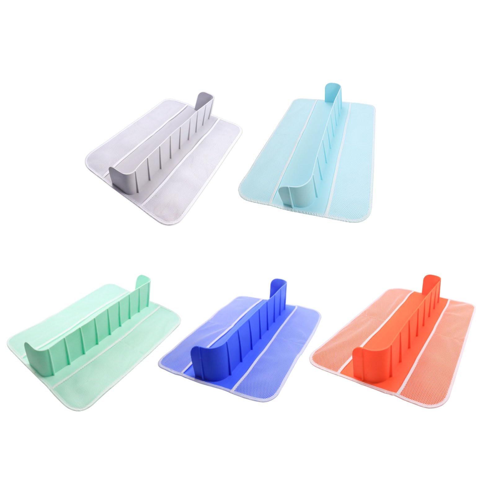 Divisore per vasca da bagno, paraspruzzi in silicone con rete tascabile per giocattoli, con ventosa, paraspruzzi con rete tascabile