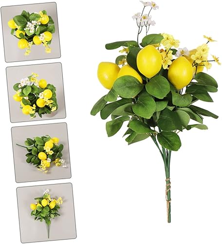 Miniatura 5 de 2 ramos de limón de imitación de ramas de limón para decoración de tallos de limón decoración de limón para jarrón, enredaderas artificiales,