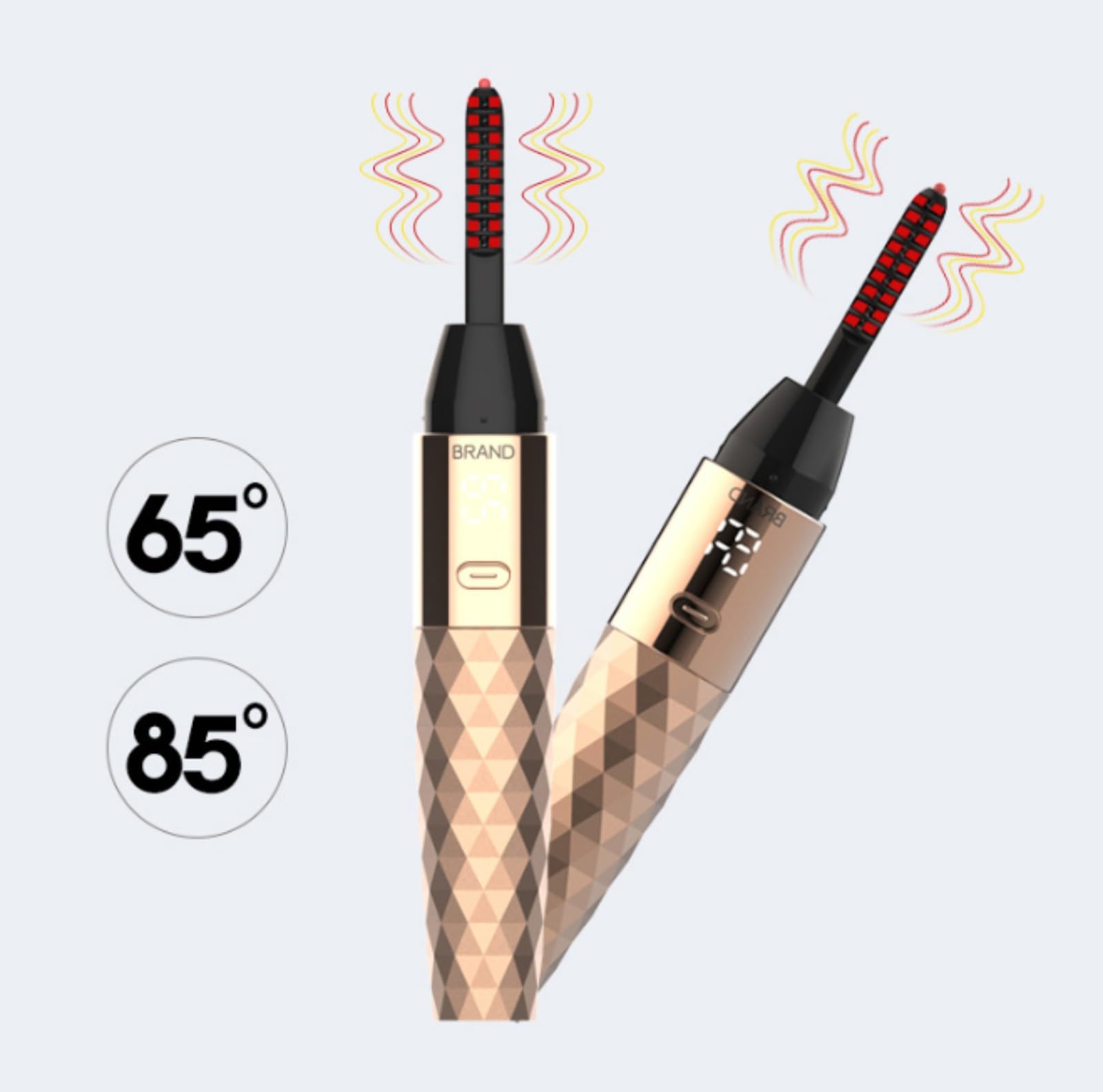 Niiky Beauty Recourbe-cils Chauffant NIIKY, Recourbe Cils Chauffant Électrique Brosse À Cils 3 Température, Rechargeable USB, Outil Beauté Portable Pour Boucles Naturelles (Or)