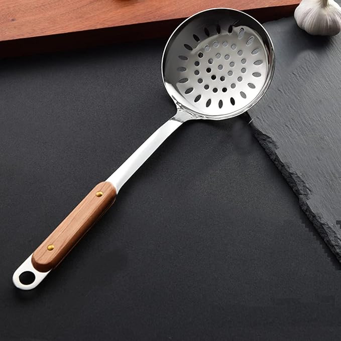 Primetan Stainless Steel Skimmer Wood (Kadi) Jalebi Making Oil