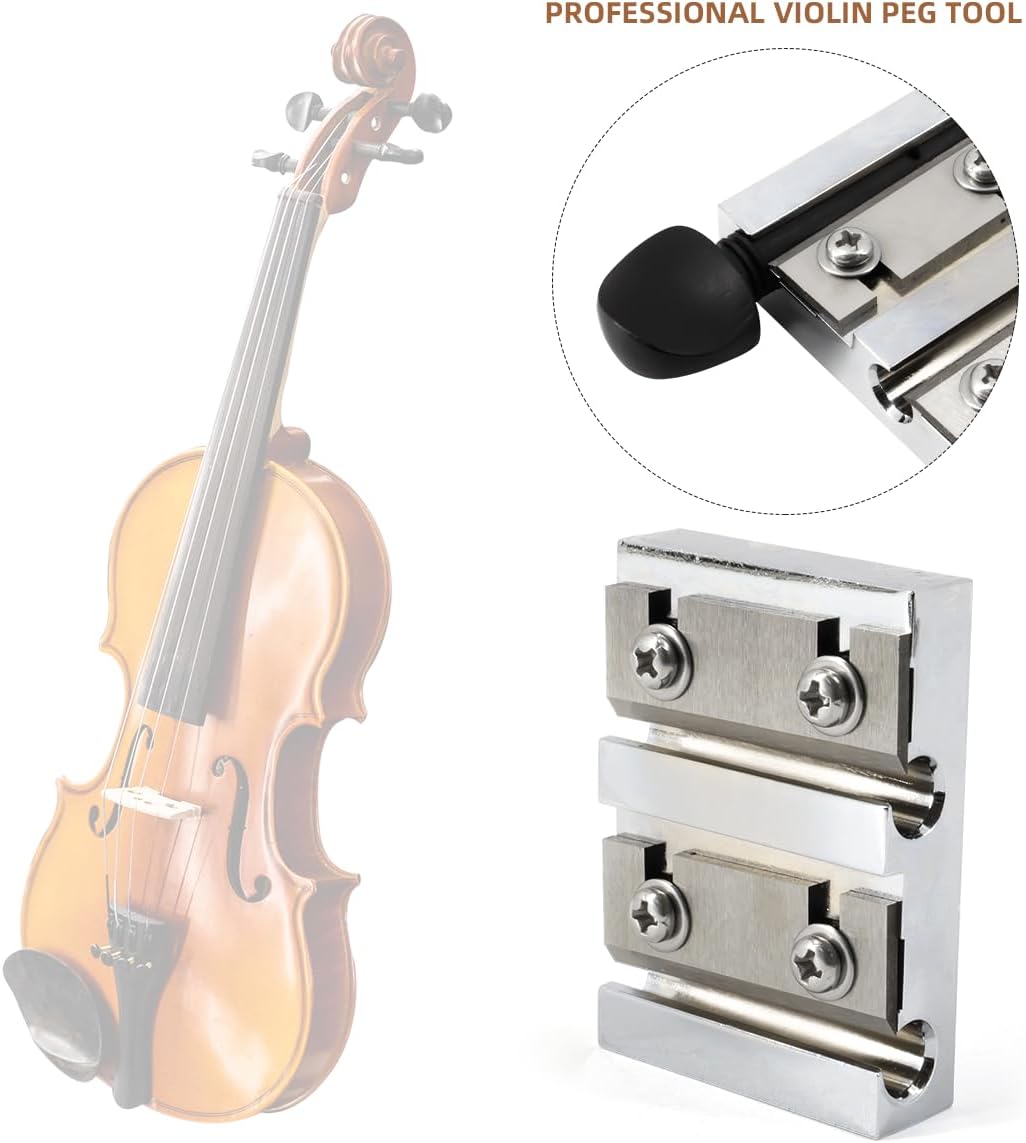 Violin Peg Reels Shaver Making Tools Luthier Tools for 3/4-4/4 Size Violin (Silver)