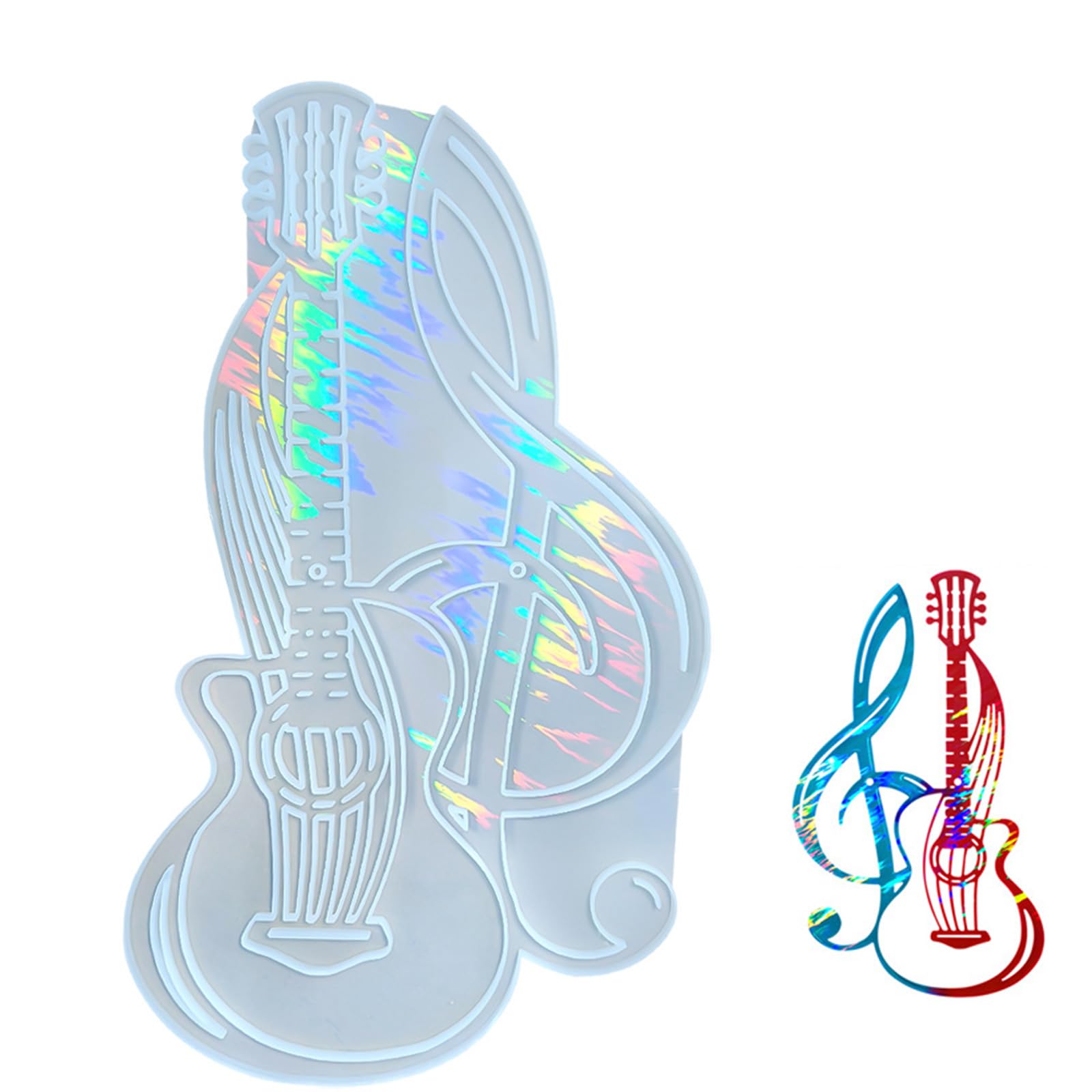 Unikalna stereoskopowa forma silikonowa gitara nuta do projektów artystycznych z żywicy motyw muzyczny żywica forma gitara nuta artykuły dekoracyjne do biżuterii