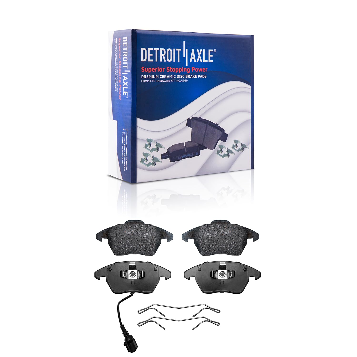Detroit Axle - Front Brake Pads for Volkswagen Jetta Golf CC Eos GTI Beetle