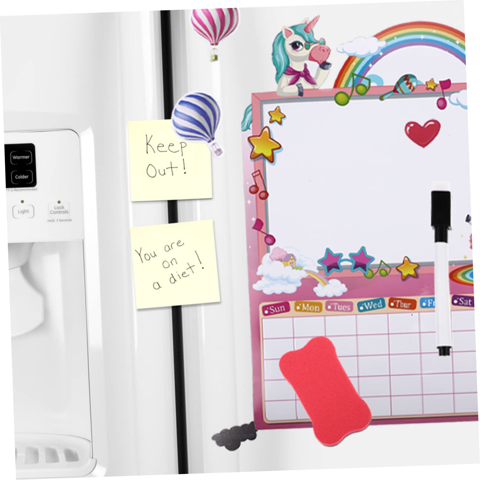 PRETYZOOM 5 Set Bloc notes tabelle di lavoro per il frigorifero mini frigo lavagnetta bambini lavagnette per bambini congelatore adesivi lavagna frigo adesivo piano magnetico pvc Colorful