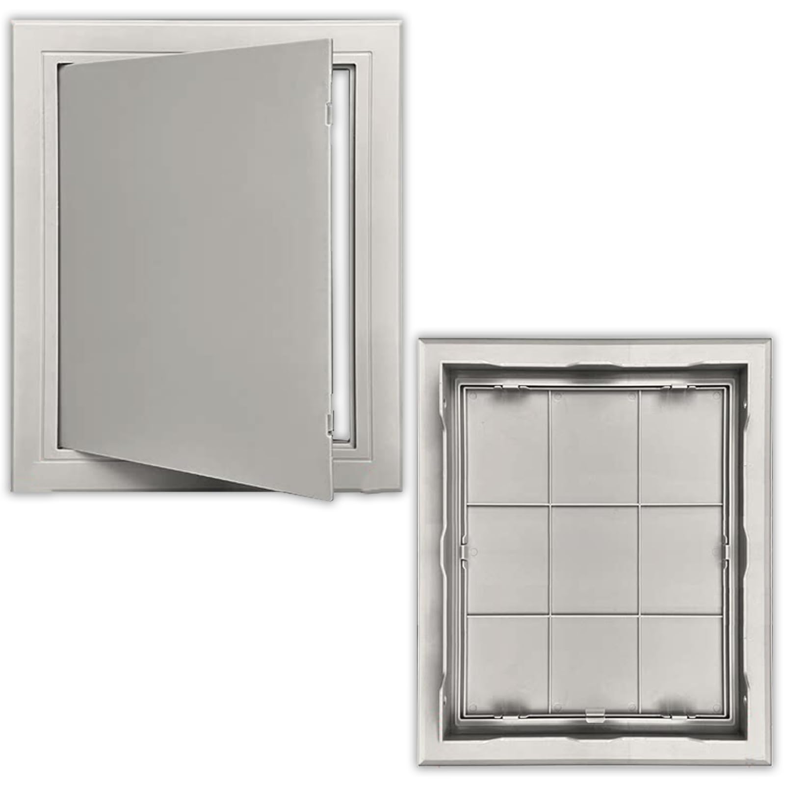 2 Pcs Access Panel for Wall and Ceiling, Inspection Door with Paintable Surface, Durable ABS Plastic, for Ceilings, Wires, and Cables(Grey,12x15cm/4.7x5.9in)