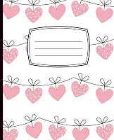 Composition Notebook Pink Heart Banners: Cute Pink, White & Black Colors | 100 Pages | College Ruled | 7.5' x 9.25' | Perfect for School, Journaling, Notes & More!