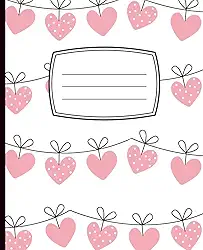 Composition Notebook Pink Heart Banners: Cute Pink, White & Black Colors | 100 Pages | College Ruled | 7.5" x 9.25" | Perfect for School, Journaling, Notes & More!