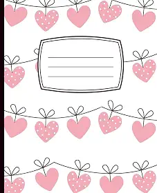 Composition Notebook Pink Heart Banners: Cute Pink, White & Black Colors | 100 Pages | College Ruled | 7.5' x 9.25' | Perfect for School, Journaling, Notes & More!