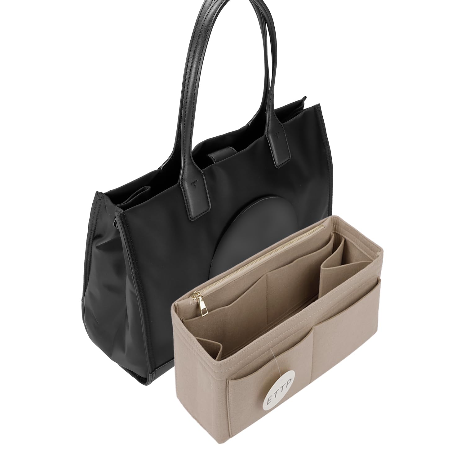 Organizador de bolso para bolsos, organizador de bolsas, compatible con Alam BB y PM, Ella Tote, Telfar mediano, bolsa de libros M (beige, XXXL)