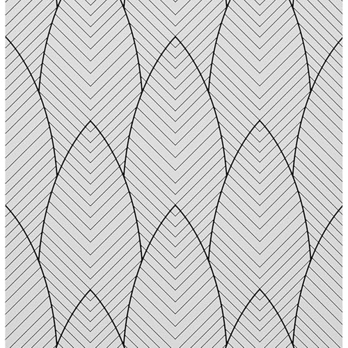 FENTIS Tapete mit Schwarzen Streifen Tapete Abziehen und Aufkleben Selbstklebendes Kontaktpapier Kunststoff-Vinylfolie mit Klebriger Rückseite Moderne Baum Abnehmbare Rolle für Schlafzimmer 44,5x500CM