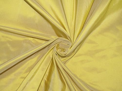 Tela de tafetán de seda 100% pura, color oro amarillo, aficiones, decoración del hogar, costura, moda, vestido de muñeca, muebles, interior.