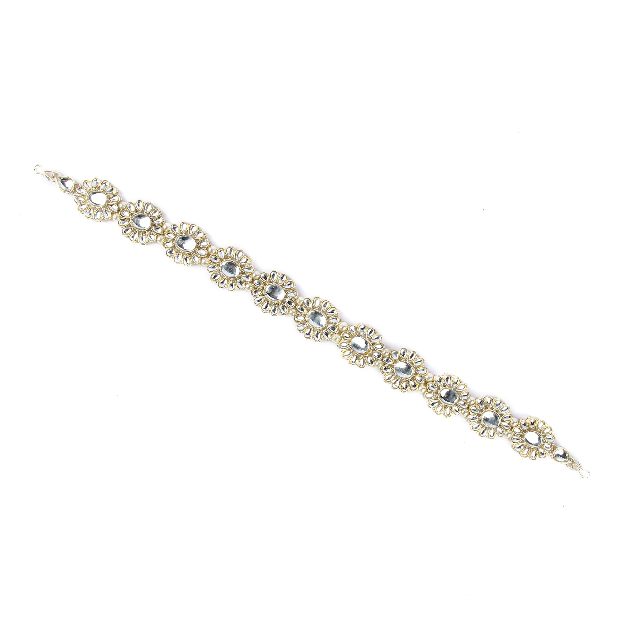 Jolene Stone Stud Small Flower Sheesh Patti - 1pc| Gold Plated Head Chain | Traditional Matha Patti Headband Hairband | Women Wedding Jewellery Hair Chain (Mang Patti) (B0CTZB8NRG) Amazon Price History, Amazon Price Tracker