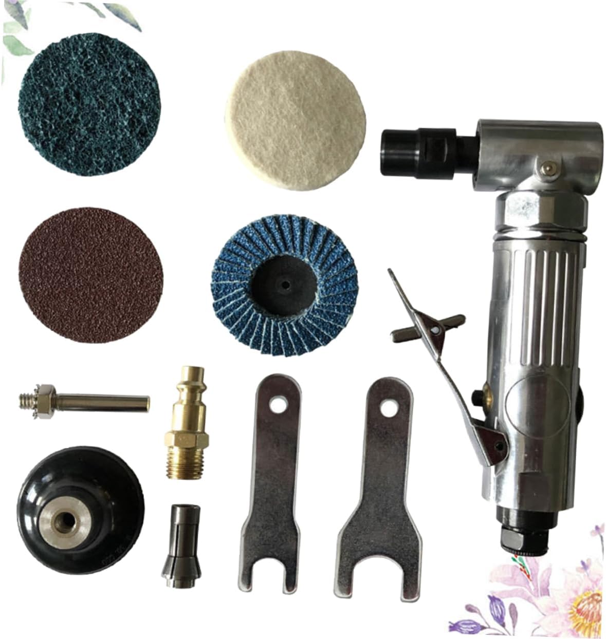 Veemoon 1 Set Pneumatic Wind Mill Machine Polishing Rust Removal Tools Durable Construction for Tire and Surface Grinding Low Noise Easy Single Hand Operation
