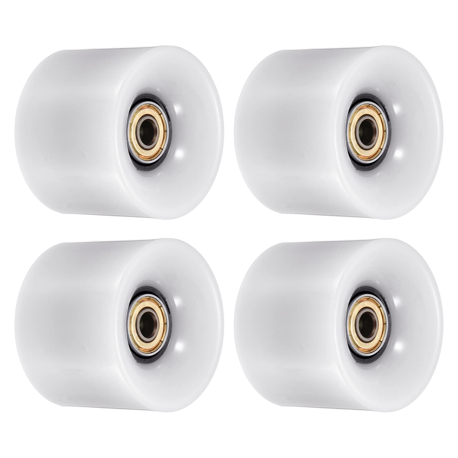 PATIKIL 60mm Longboard Wheels with Bearings ABEC-11, 4 Pack Street Wheels for Skateboards Cruiser Wheel Replacement 80A, Golden White