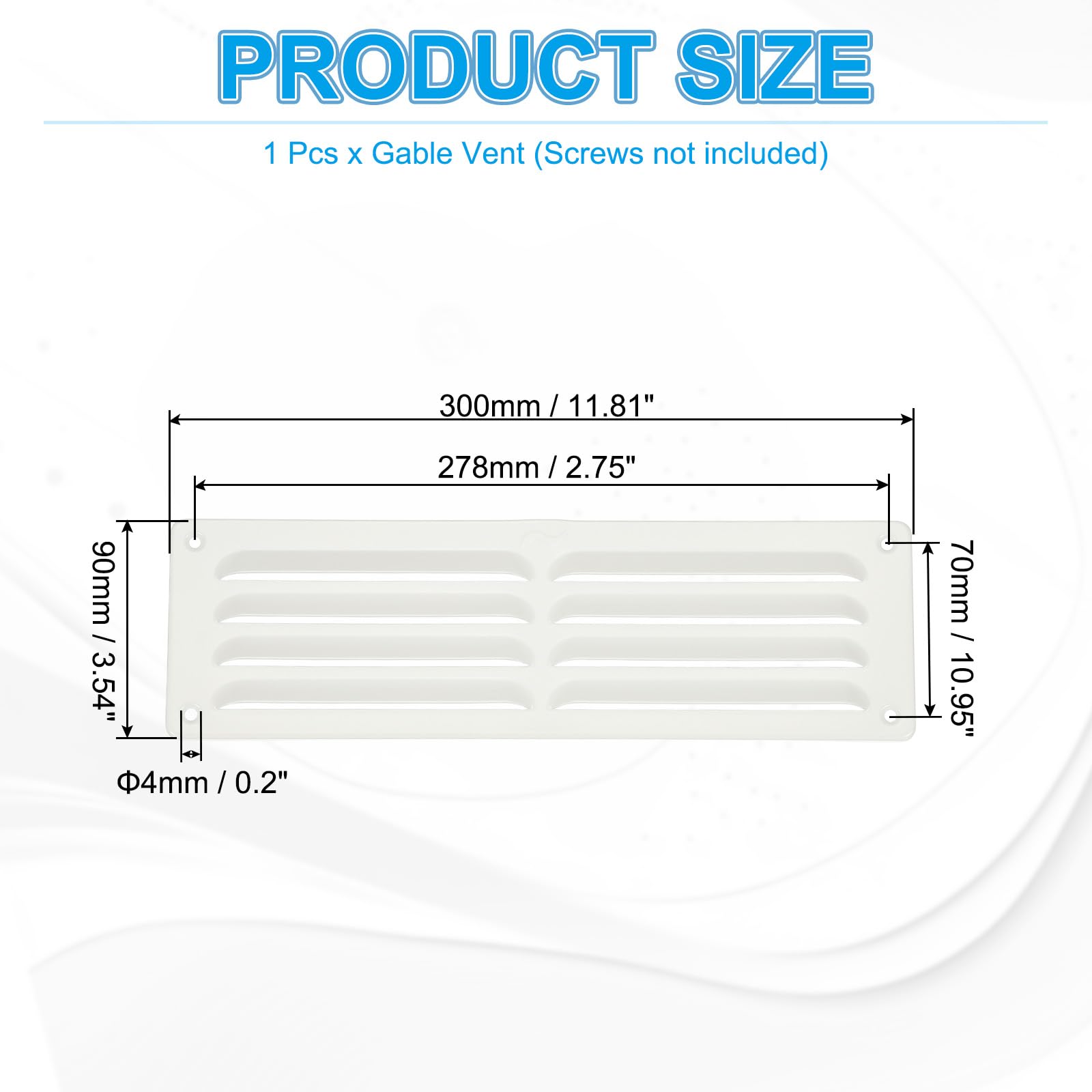 PATIKIL 12x3.5 Inch Aluminum Vent Cover - Image 2