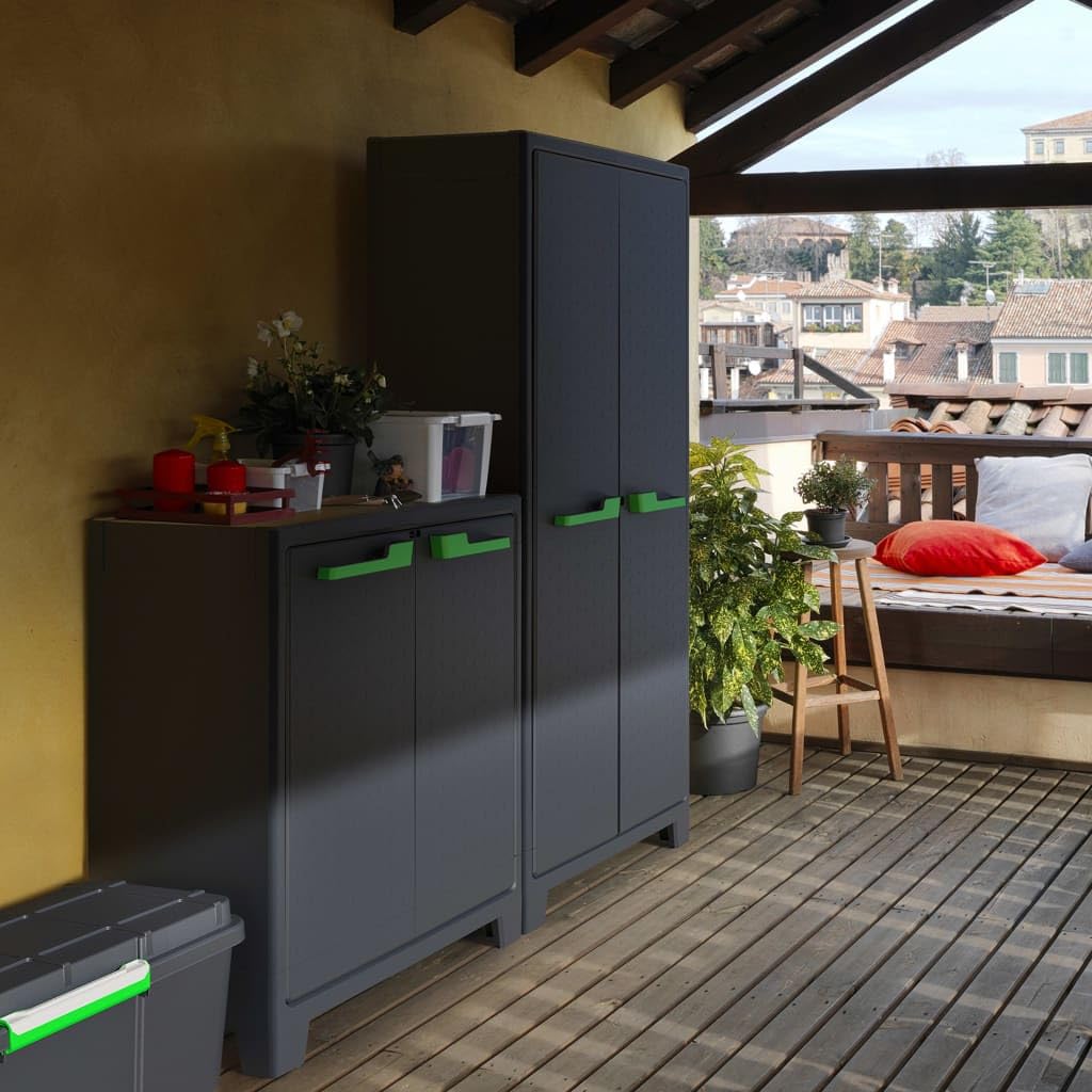 Keter Armadio 2 ripiani 80x44x100 cm Moby Basso XL Antracite