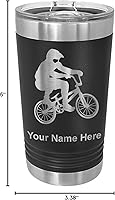 Vista 5 de LaserGram Vaso de pinta aislado al vacío de 16 onzas, conductor BMX, grabado personalizado incluido (negro)
