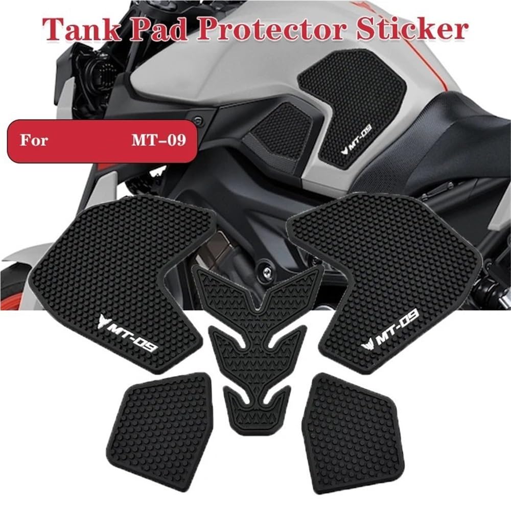 Paraserbatoio per Moto per MT09 FZ09 2013-2023 Moto Antiscivolo Lato Adesivi Serbatoio Carburante Pad Impermeabile Adesivo in Gomma(Black b)
