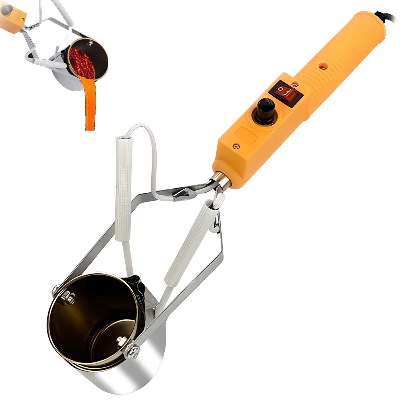 Pot de Fusion Électrique Par Plomb Melting Pot, Plomb À Main Le Plomb Pot 150W-300w, Étain de Soudure Étain de Melting Pot, pour la Fusion du Métal A(500g)