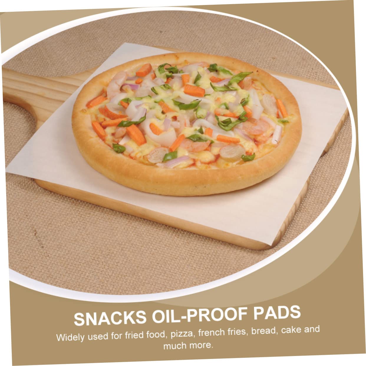 NAMOARLY 500pcs Square Greaseproof Papers Oil Absorbing for Baking Snacks French Fries Non-stick Easy to Clean Multifunctional Kitchen Tool