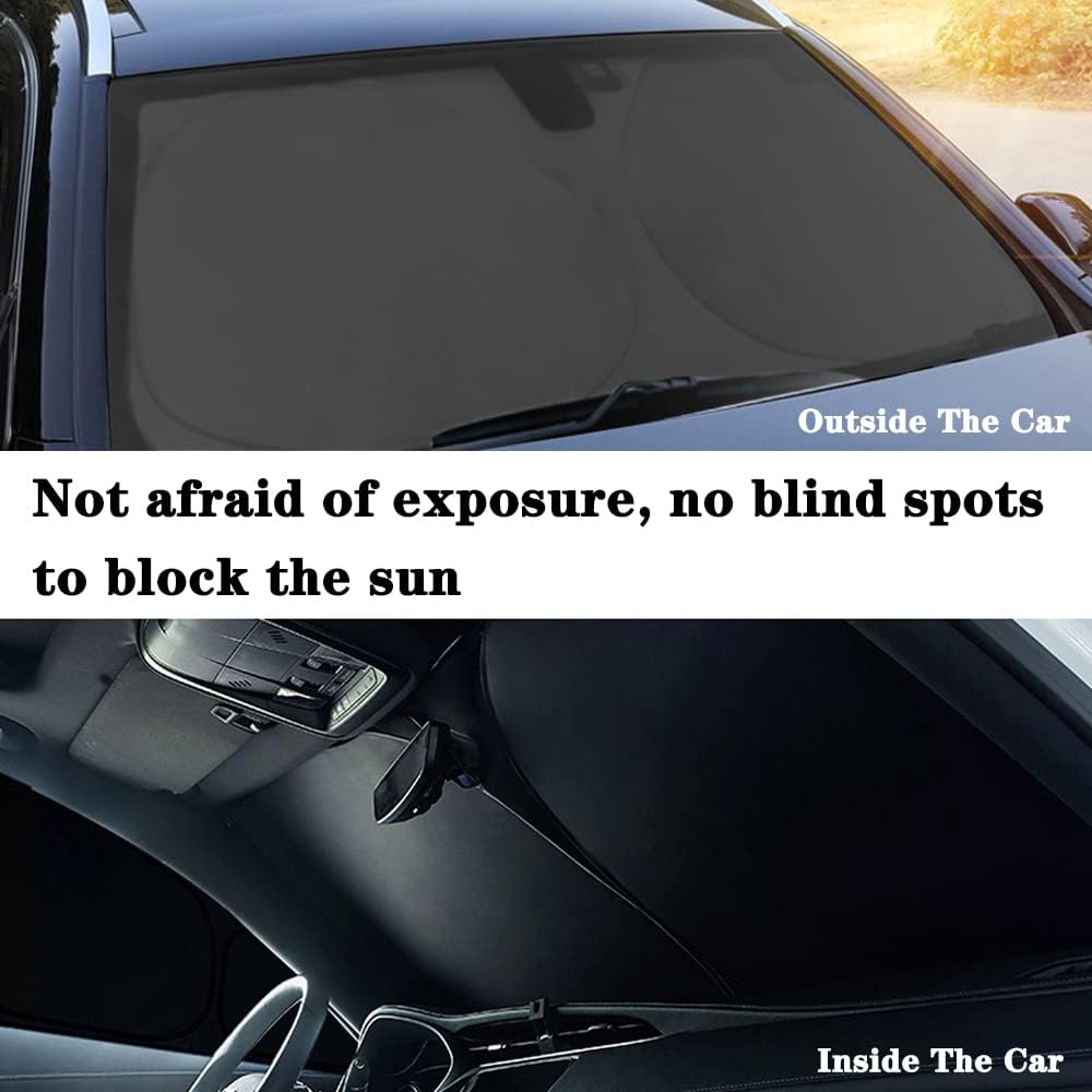 for Civic Car Front Windshield Sun Shade Foldable Sunshade Protector Custom Fit for Honda Civic 2016-2021 Accessories Window Sun Visor Protector Blocks UV Rays Keep Your Car Cooler(Black)