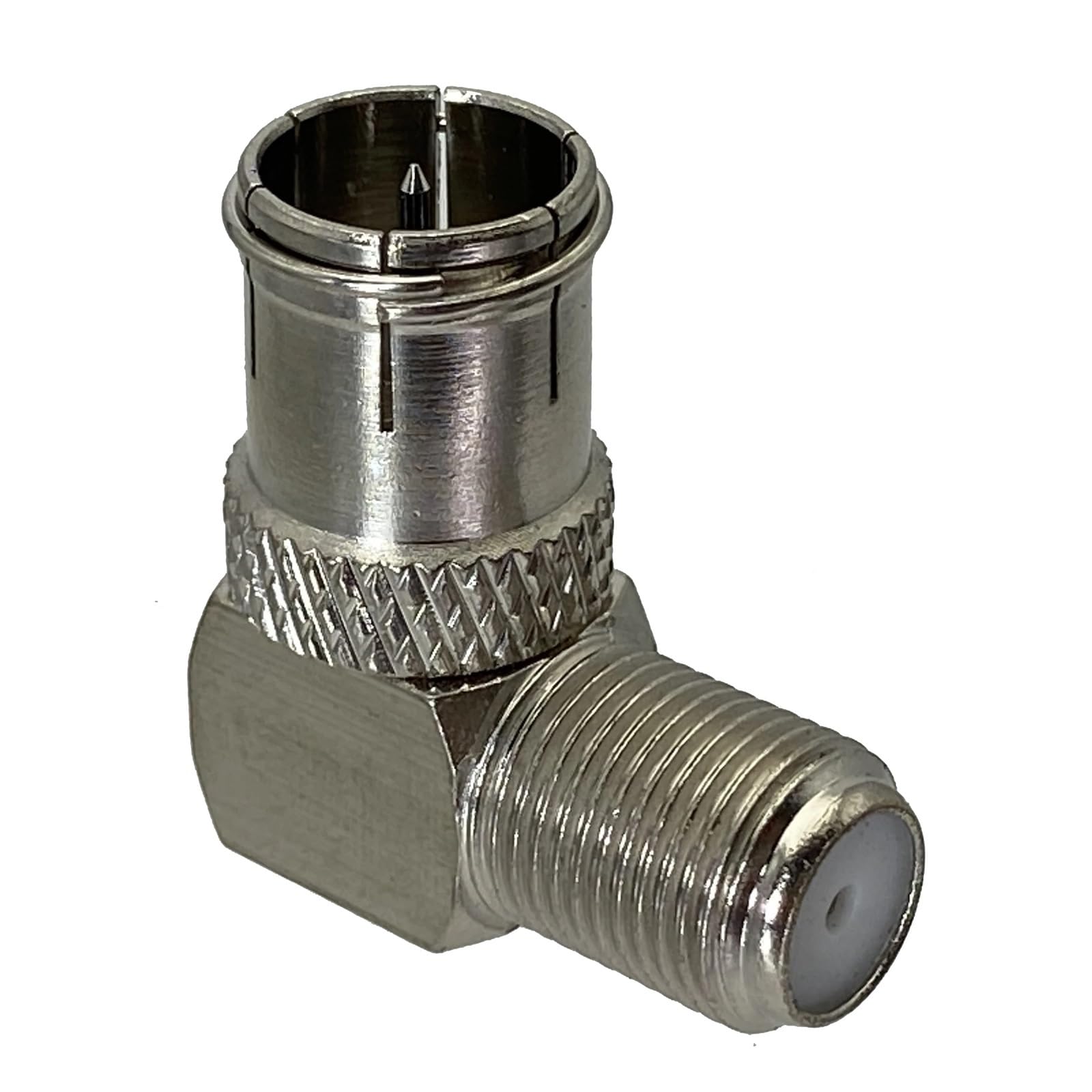 1 pz Quick Slide-on Push-on F TV Maschio a F TV Femmina Jack in Serie Ad Angolo Retto Adattatore RF Terminali del Cavo del connettore