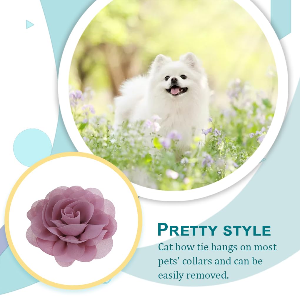 Collare per cani Fiori Chiffon perla Papillon per gatti Decorazione per collo