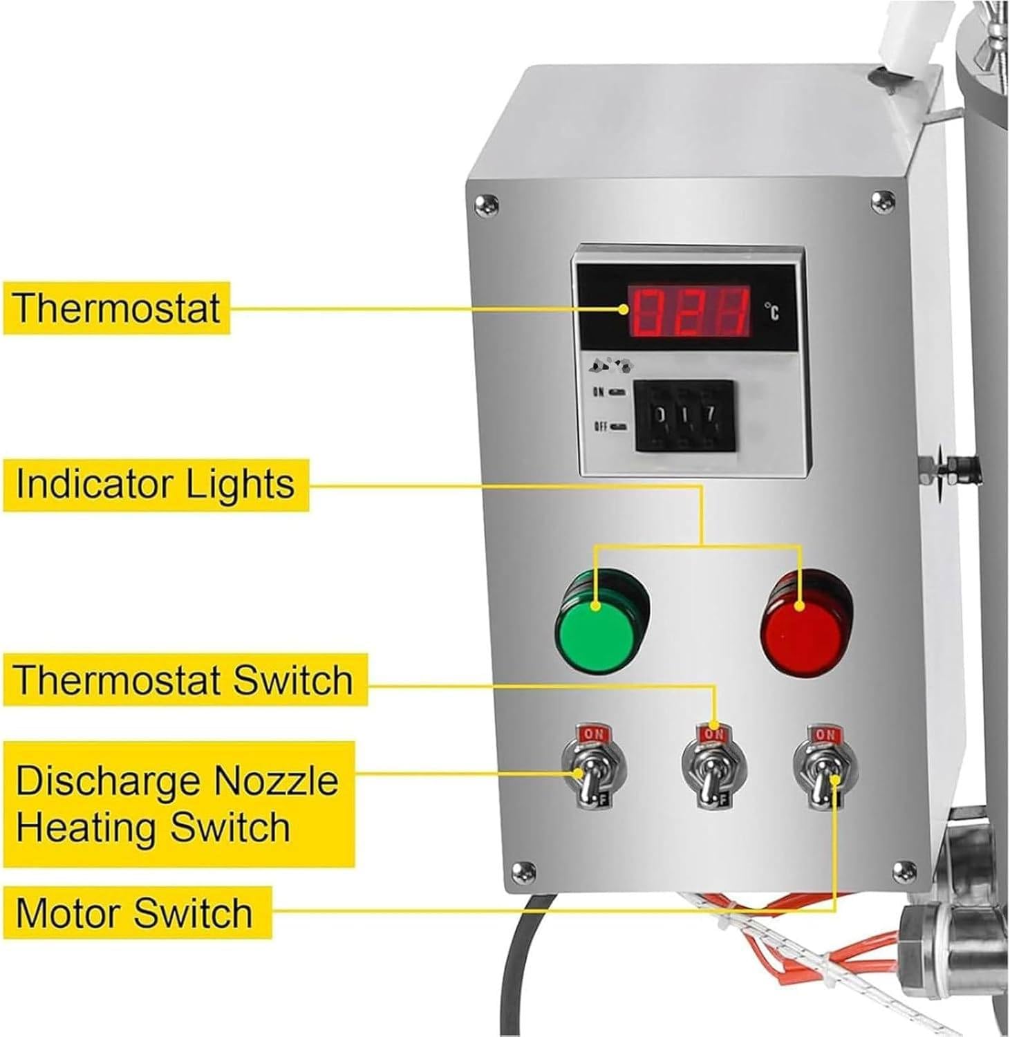1400 W pasta líquida de llenado de lápiz labial, máquina de llenado de mezcla de calefacción de 15 L, tanque de agitación, para disolver y rellenar cremas y líquidos en productos químicos diarios