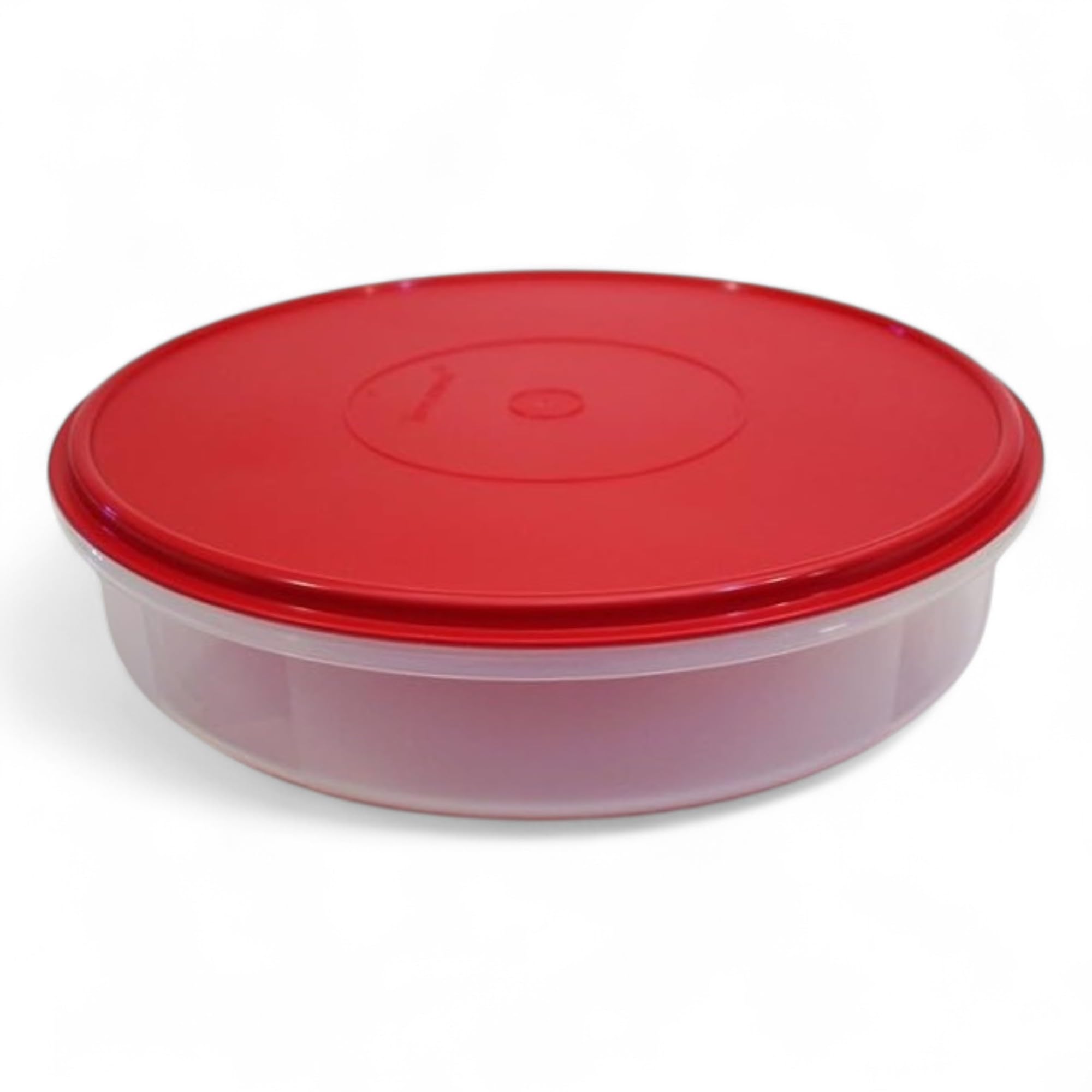 Tupperware Portatorta Rotondo 30,5 Cm Con Chiusura Rossa - Contenitore Per Torte E Cupcake